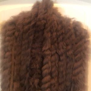 Freeway soft fur brown cardi/vest NWT
